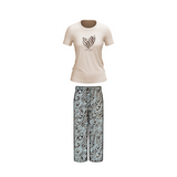Belleza Lingerie Crew Neck C/Jersey Pajama Set  0108-Multi