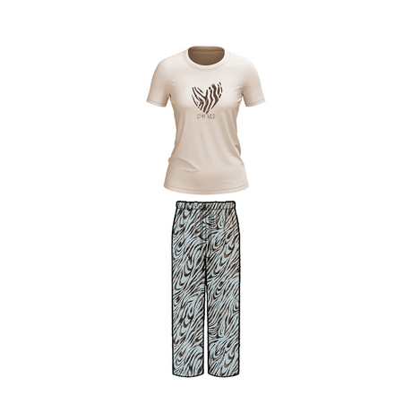 Belleza Lingerie Crew Neck C/Jersey Pajama Set  0108-Multi