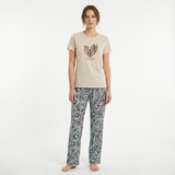 Belleza Lingerie Crew Neck C/Jersey Pajama Set  0108-Multi