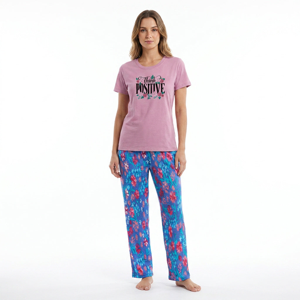 Belleza Lingerie Crew Neck C/Jersey Pajama Set  0110-Multi
