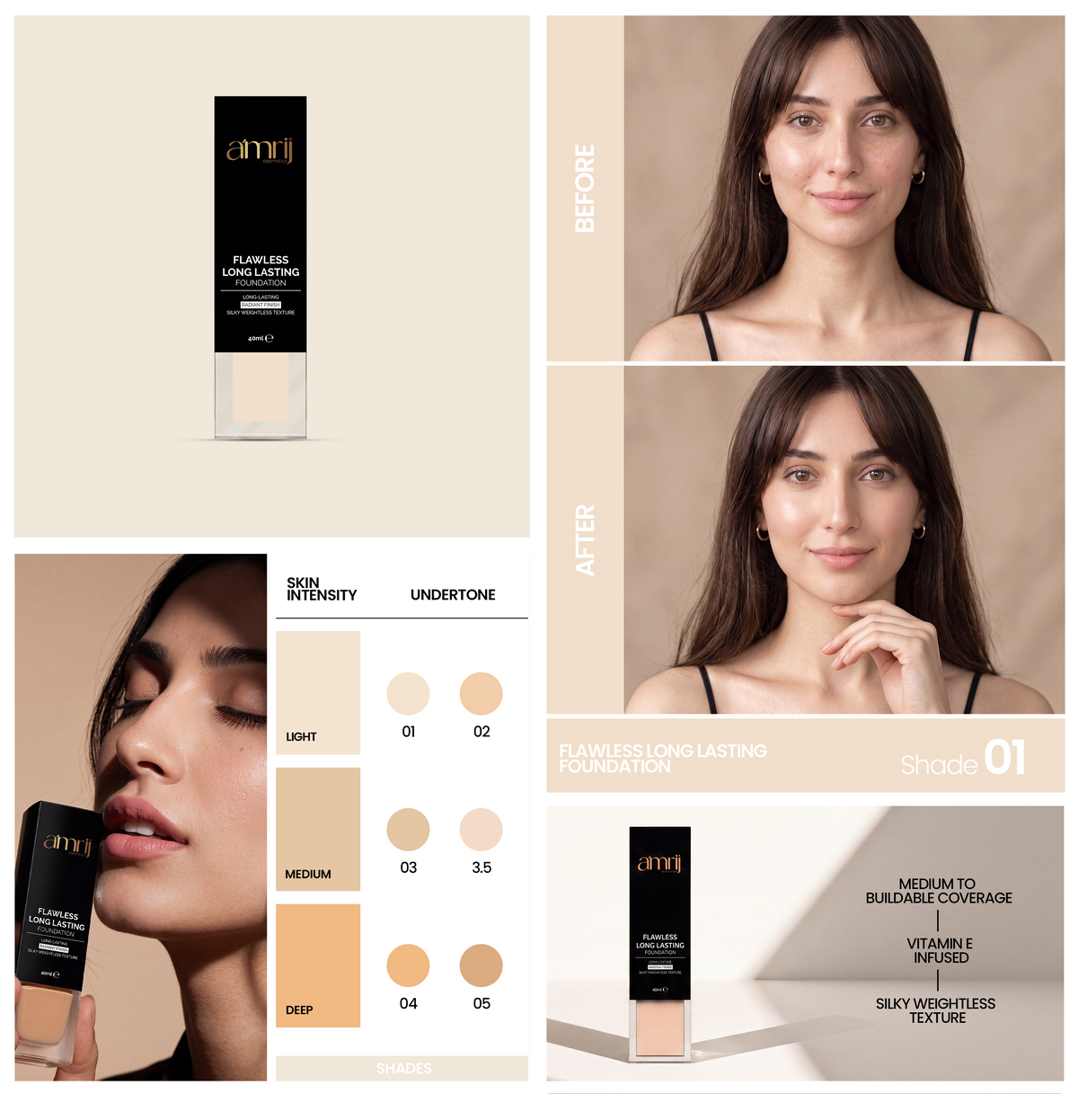 Amrij Flawless Long Lasting Foundation