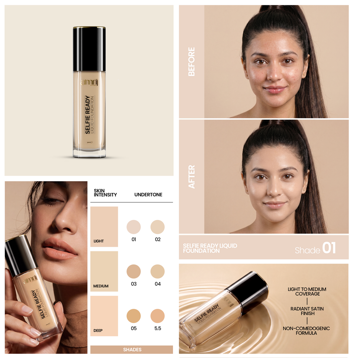 Amrij SELFIE READY LIQUID FOUNDATION