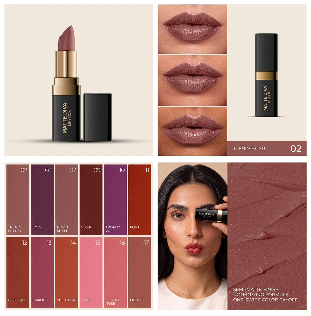 Amrij MATTE DIVA LIPSTICK