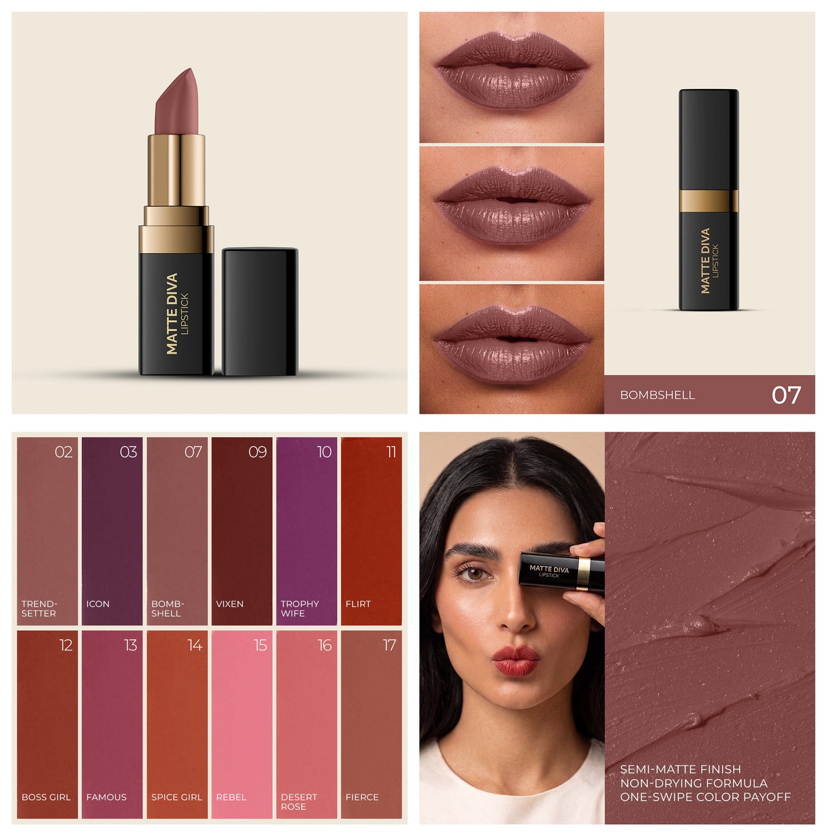 Amrij MATTE DIVA LIPSTICK
