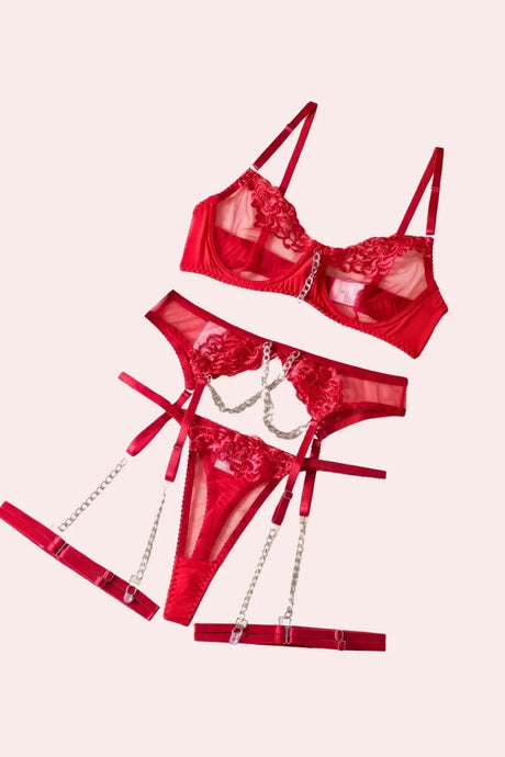 Belleza Lingerie Wired Net Bra Set - 1042