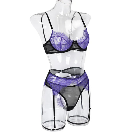 Belleza Lingerie Wired Net Bra Set - 1065