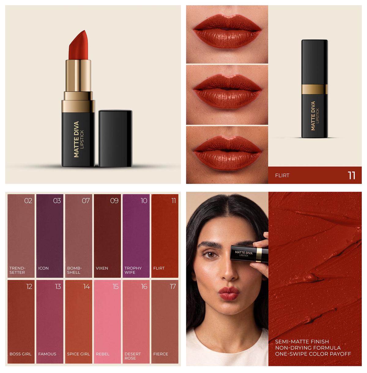 Amrij MATTE DIVA LIPSTICK