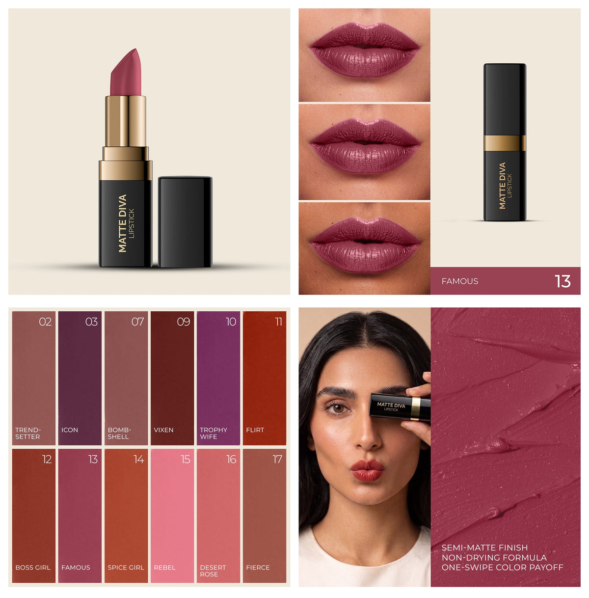 Amrij MATTE DIVA LIPSTICK