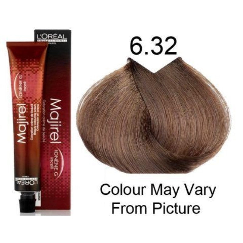 LOREAL MAJIREL #6.32 DARK GOLDEN IRIDESCENT BLOND HAIR COLOR
