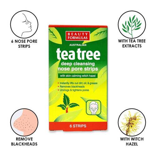 Beauty Formula Tea Tree Nose Strips 6S