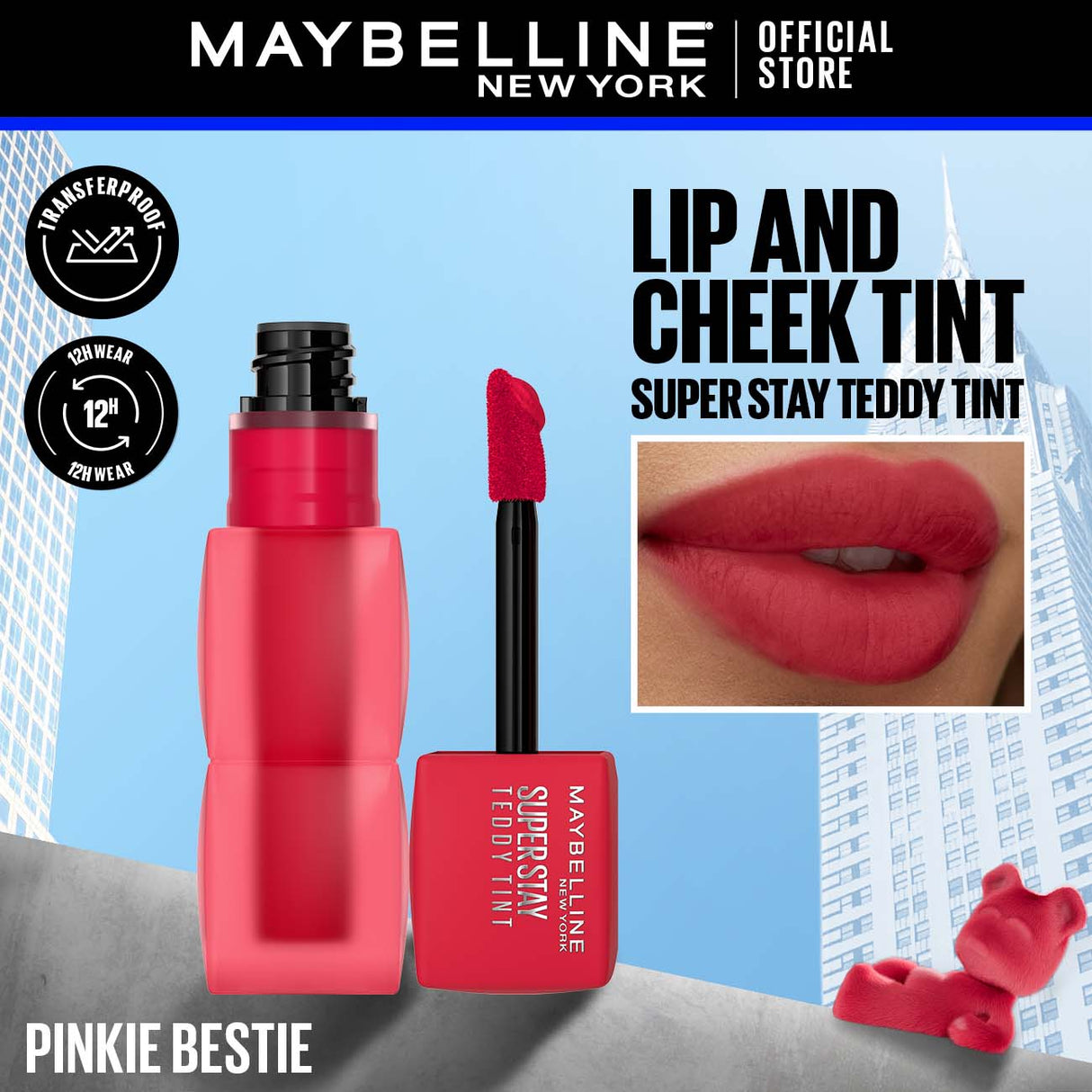 MAYBELLINE SUPER STAY TEDDY TINT - 65 PINKIE BESTI LIPSTICK