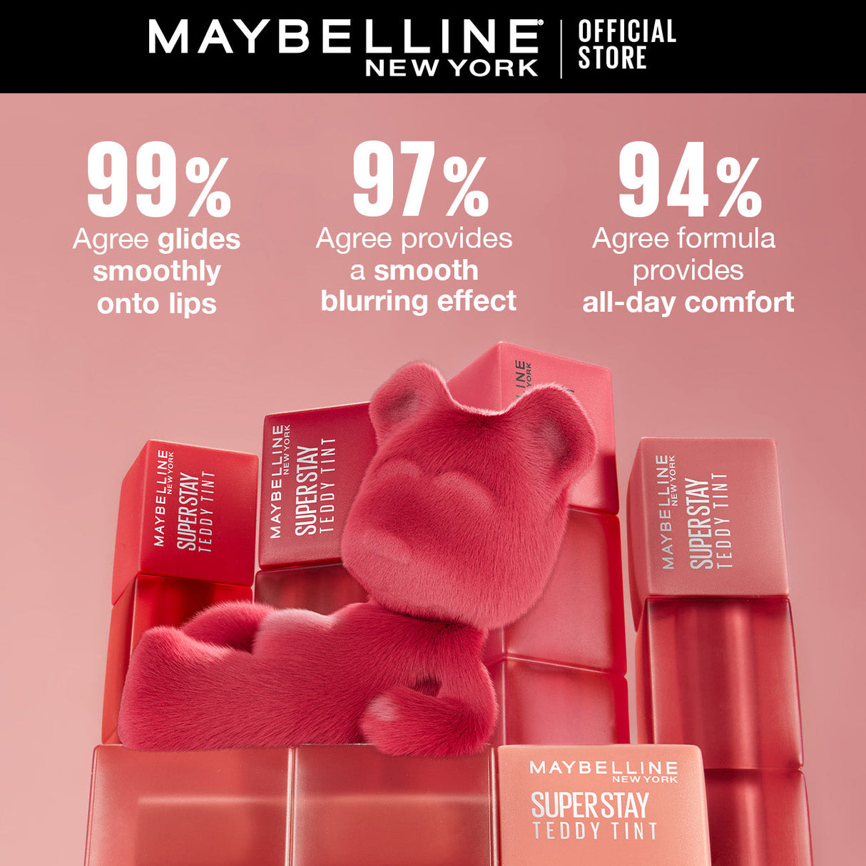 MAYBELLINE SUPER STAY TEDDY TINT - 65 PINKIE BESTI LIPSTICK