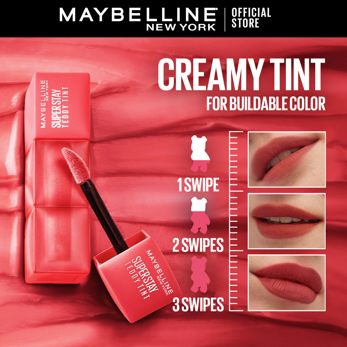 MAYBELLINE SUPER STAY TEDDY TINT - 15) SKINNY DIP LIPSICK