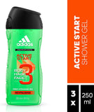 Adidas Men Active Start 3 In 1 Shower Gel 400ml