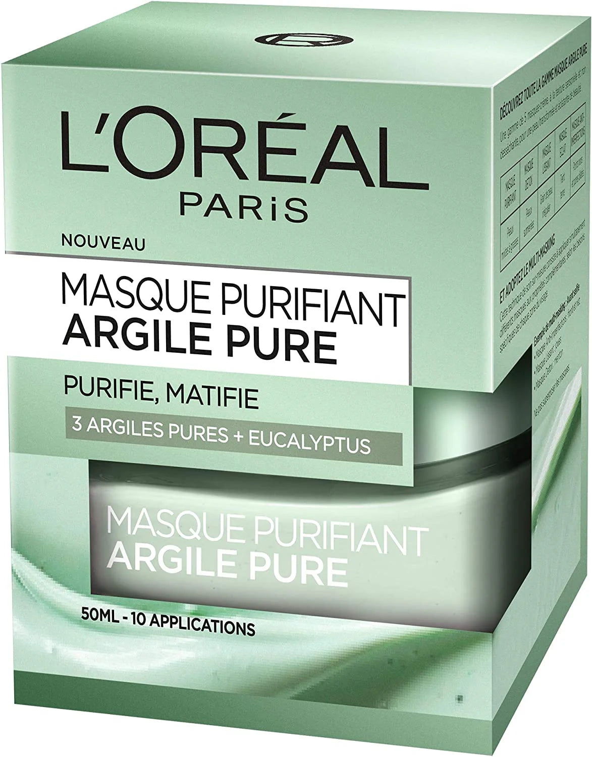 Loreal Pure Clay Purifies Matifies Mask 50ml