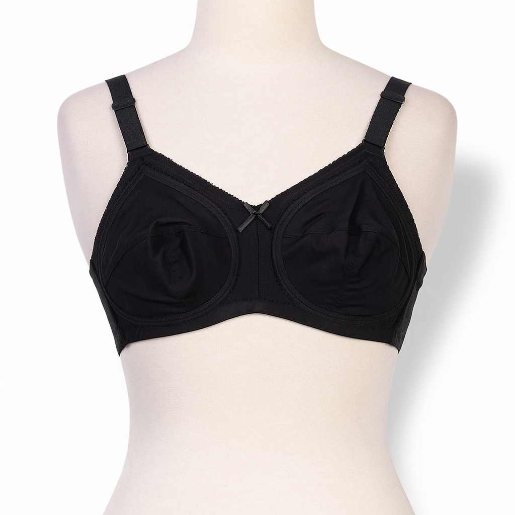 Belleza Lingerie  Gentle Classic Cotton Bra - Black