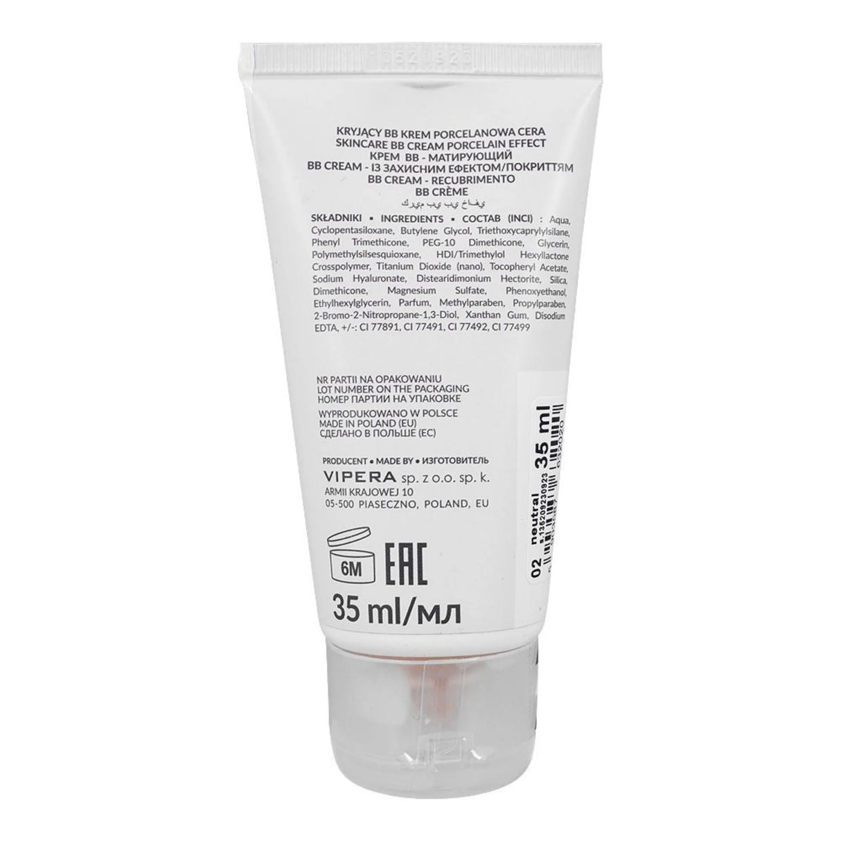 VIPERA BB CREAM COVER ME UP TUBE  02 NEUTRAL 30ML