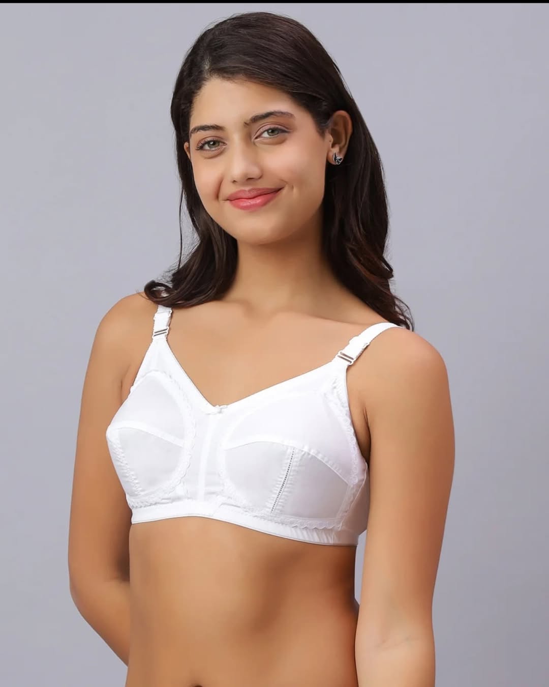Belleza Lingerie Gentle Classic Cotton Bra - White