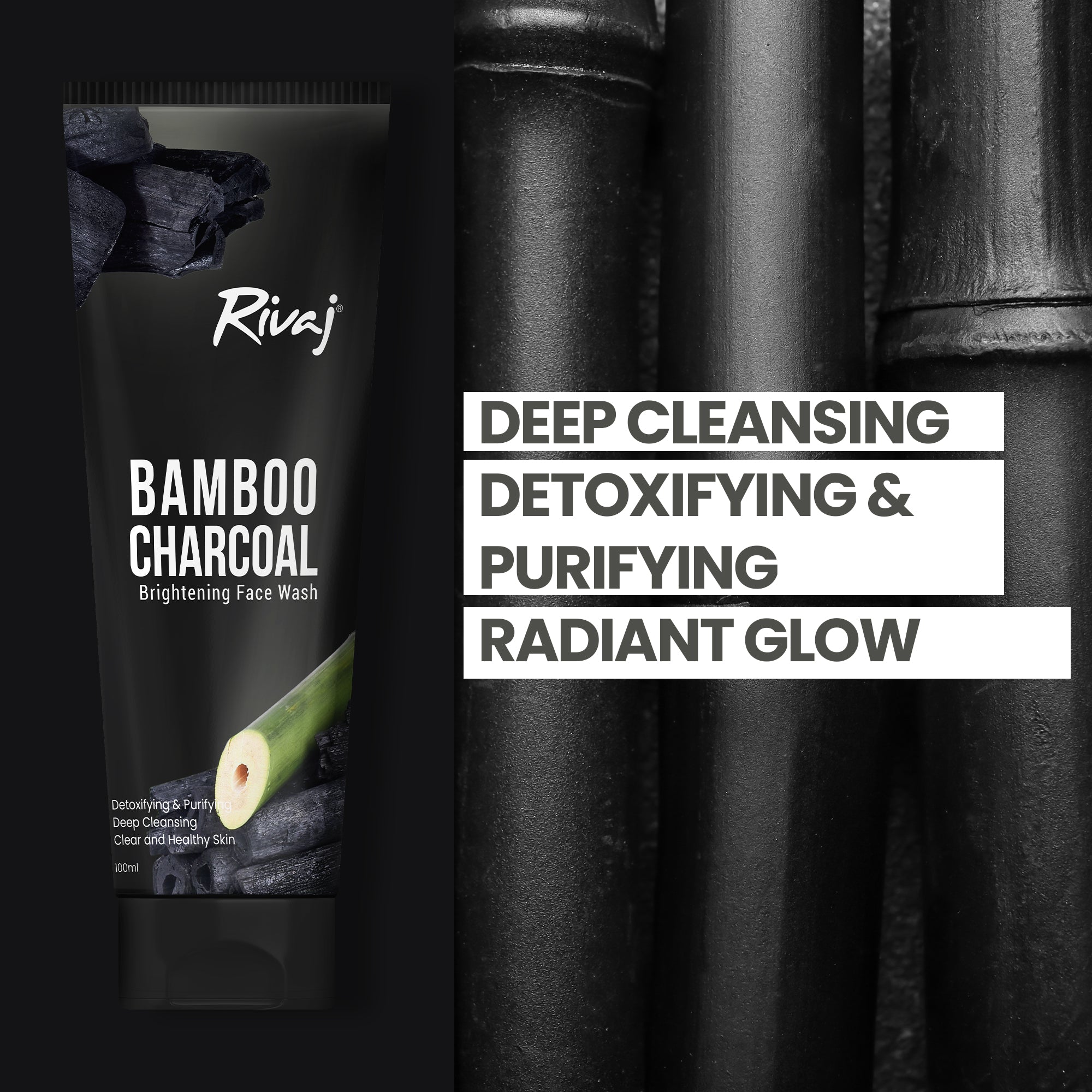 Rivaj Whitening Face Wash Bamboo Charcoal