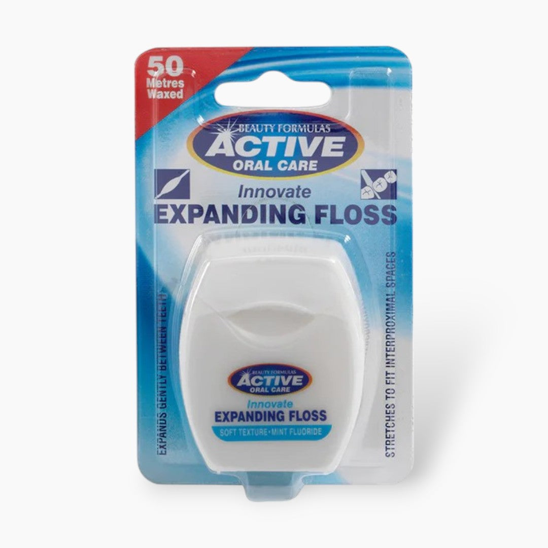 Beauty Formulas Active Innovate Mint Expanding Waxed Floss 50MTR