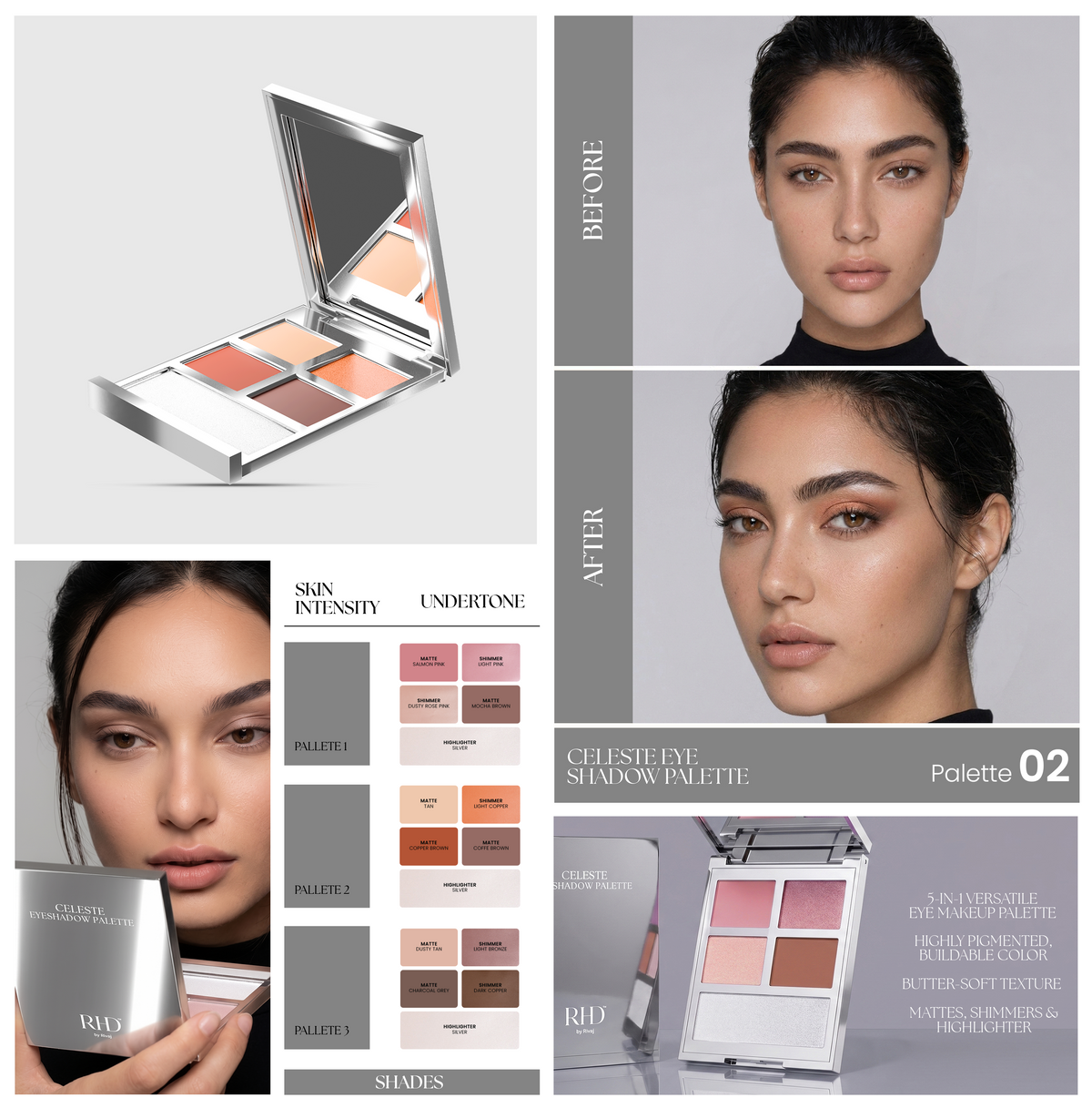 RHD EYESHADOW PALETTE 5IN1 CELESTE