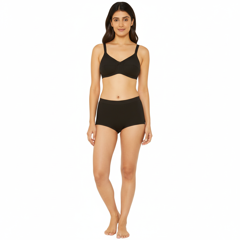 Belleza Lingerie  Gentle Classic Cotton Bra - Black