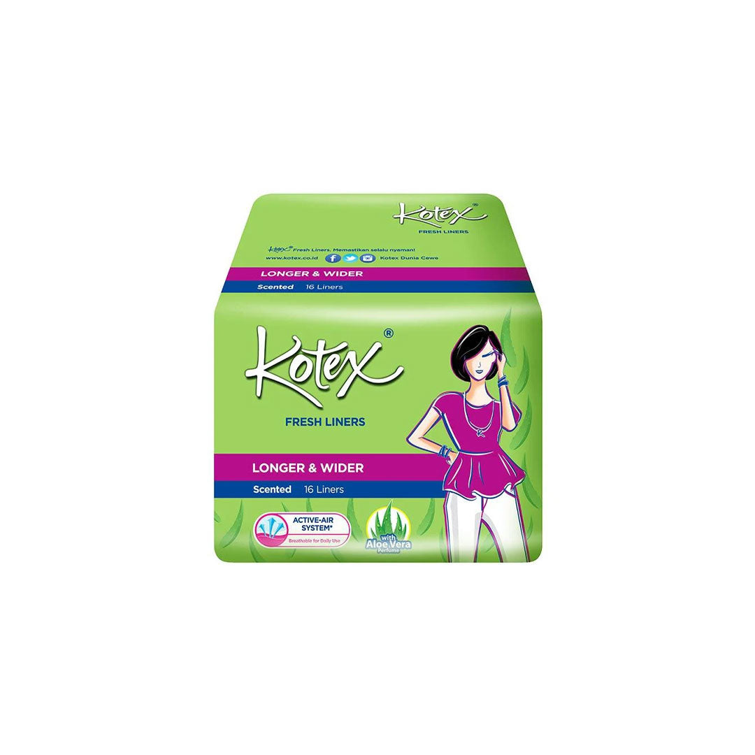 Kotex Fresh Longer & Wider Scented Panty Liners 16'S RIOS