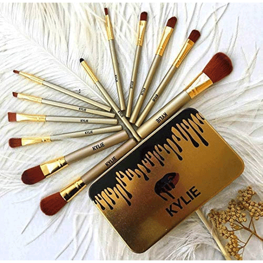 Kylie Golden Makeup Brushes Set (Pack of 12)