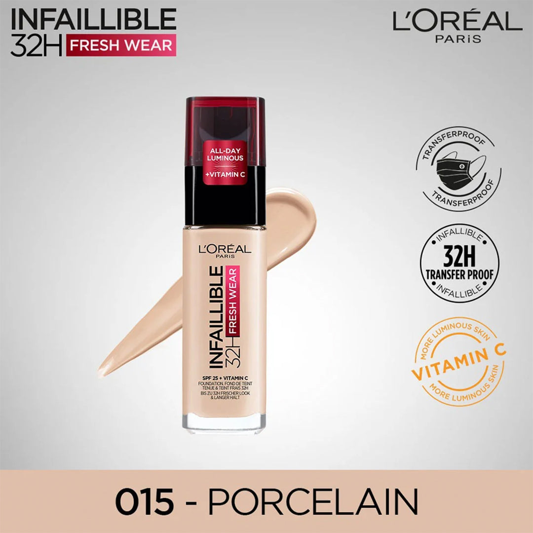 Loreal 24H Infaillible Fresh Wear Foundation in shade 015 Porcelain