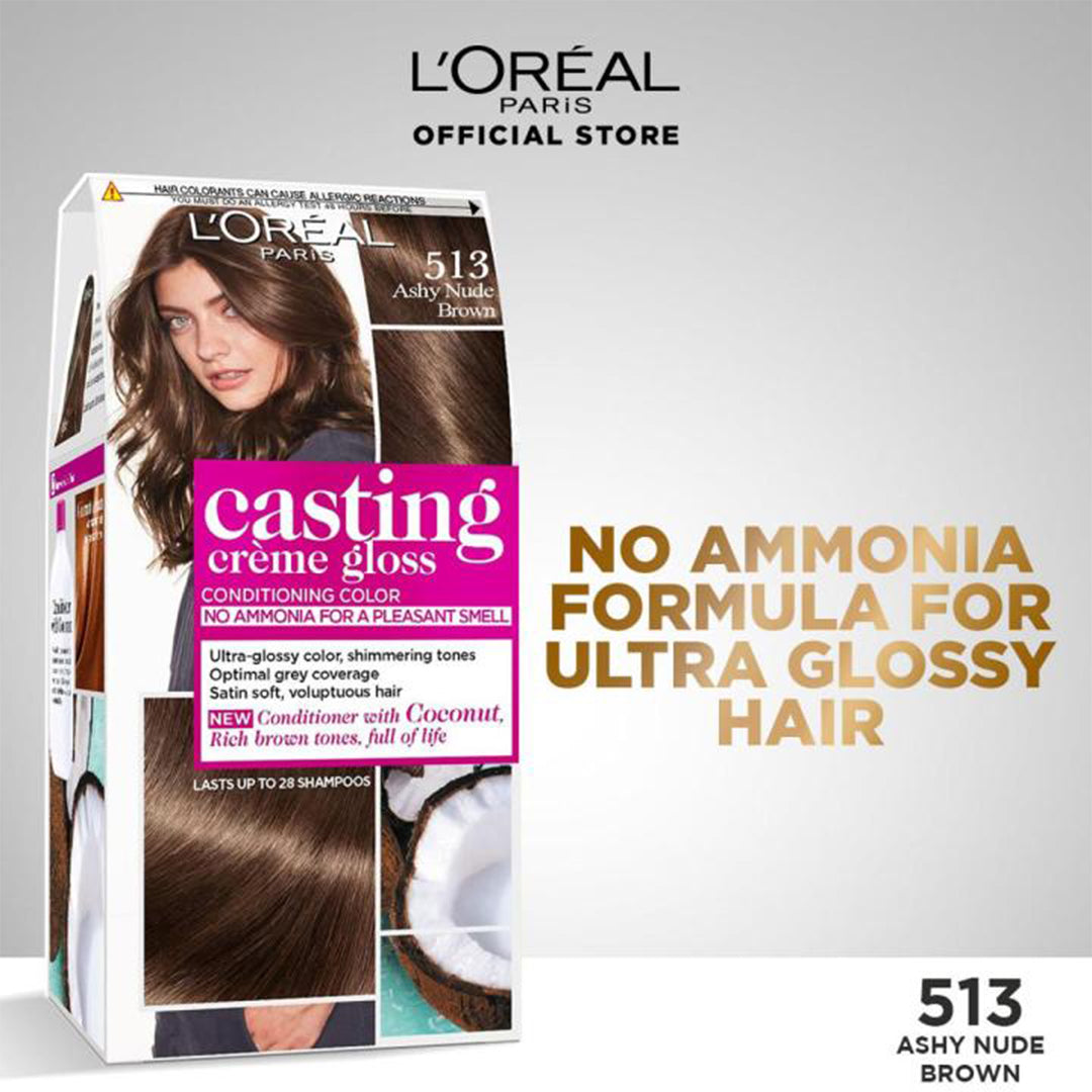 Loreal Casting Creme Gloss - 513 Ashy Nude Brown Hair Color