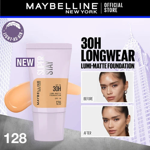 MAYBELLINE SUPERSTAY FDT LUMI MATTE 128 TUBE 18ML