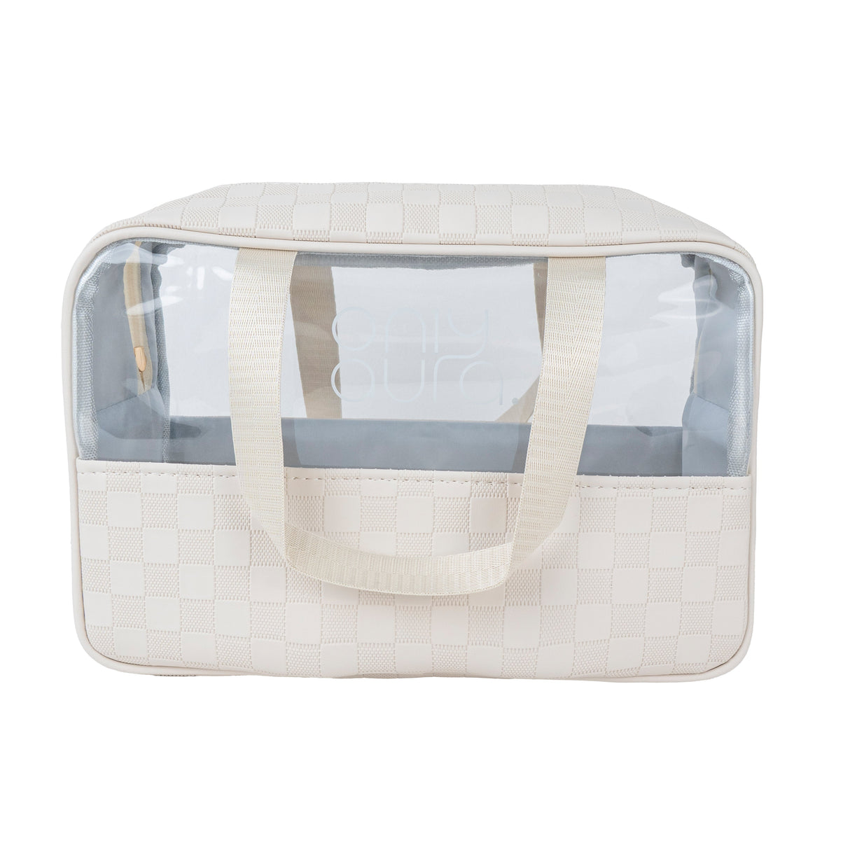 ONLYAURA COSMETIC BAG  5003-323# BEIGE PU+PVC MATERIAL