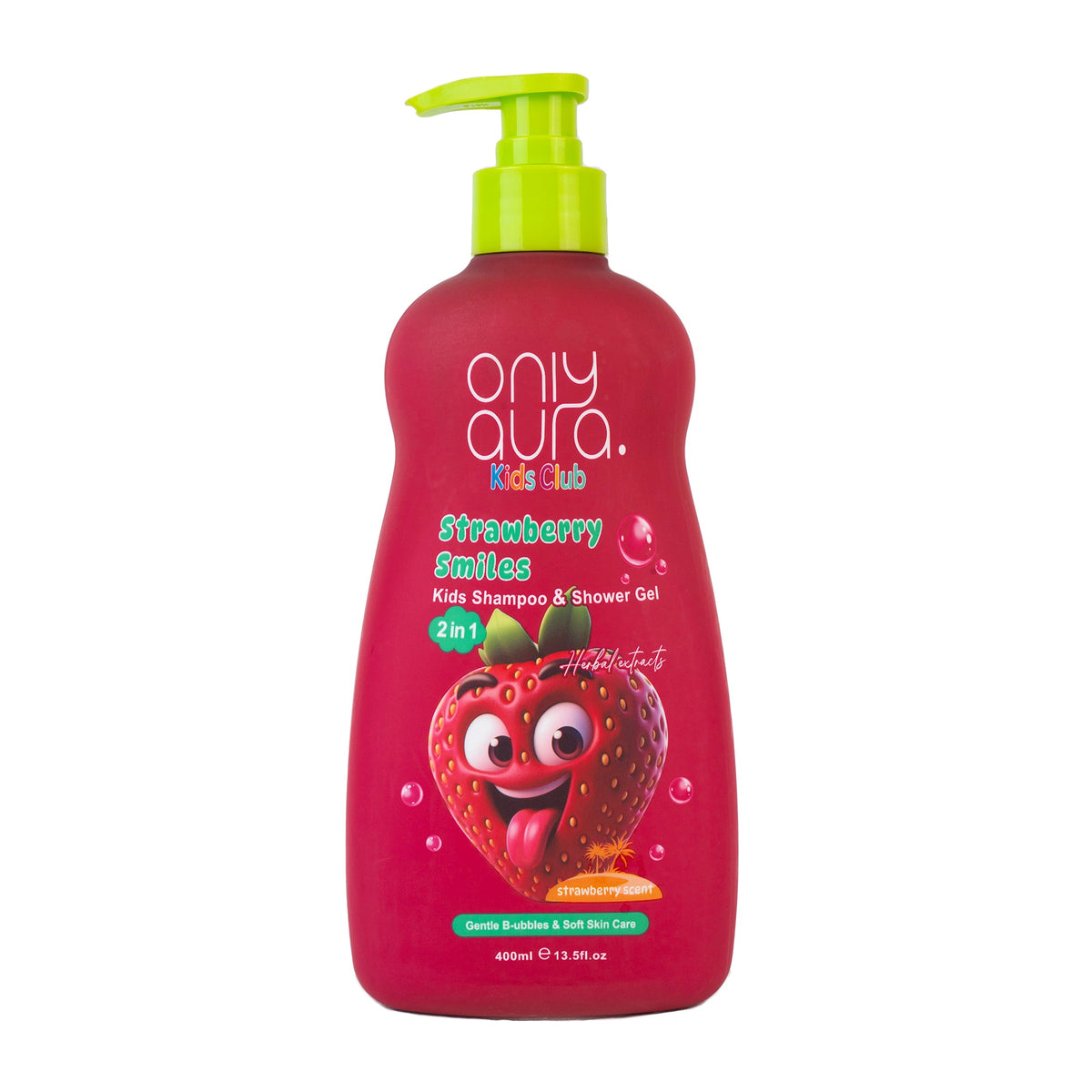 ONLYAURA STRAWBERRY SMILES KIDS 2IN1 SHAMPOO+SHOWERGEL 400ML
