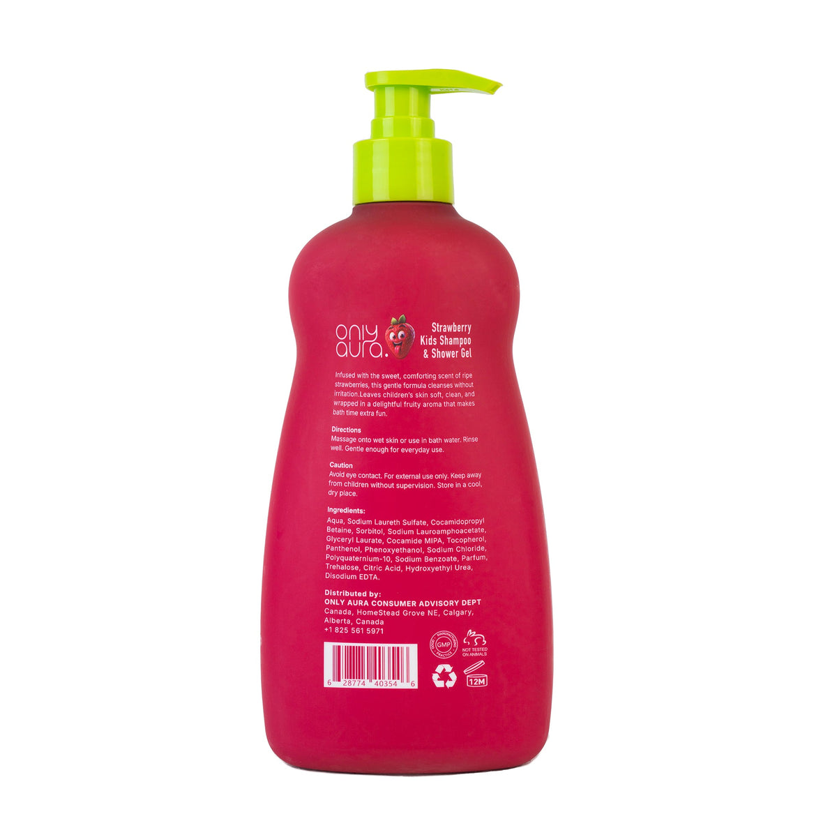ONLYAURA STRAWBERRY SMILES KIDS 2IN1 SHAMPOO+SHOWERGEL 400ML