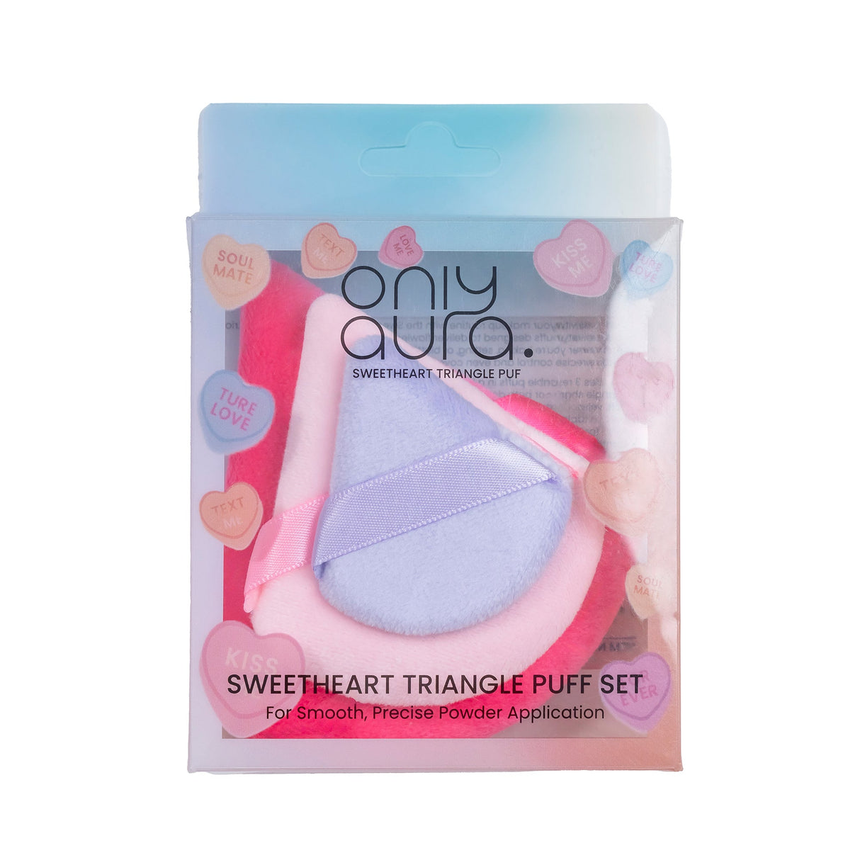 ONLYAURA  SWEETHEARTTRIANGULAR POWDER PUFFS (3FP), 15G