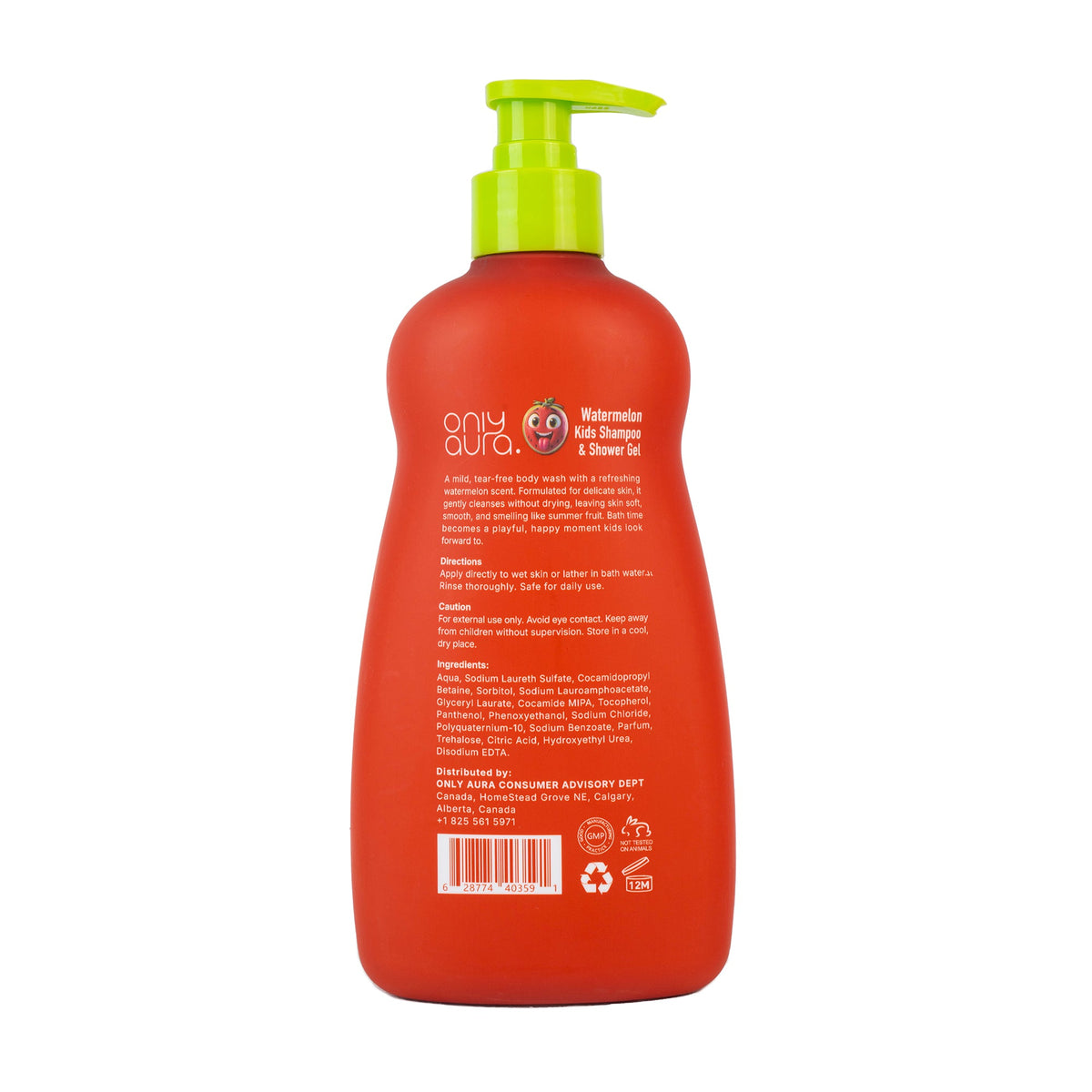 ONLYAURA WATERMELON WAVE KIDS 2IN1 SHAMPOO+SHOWERGEL 400ML