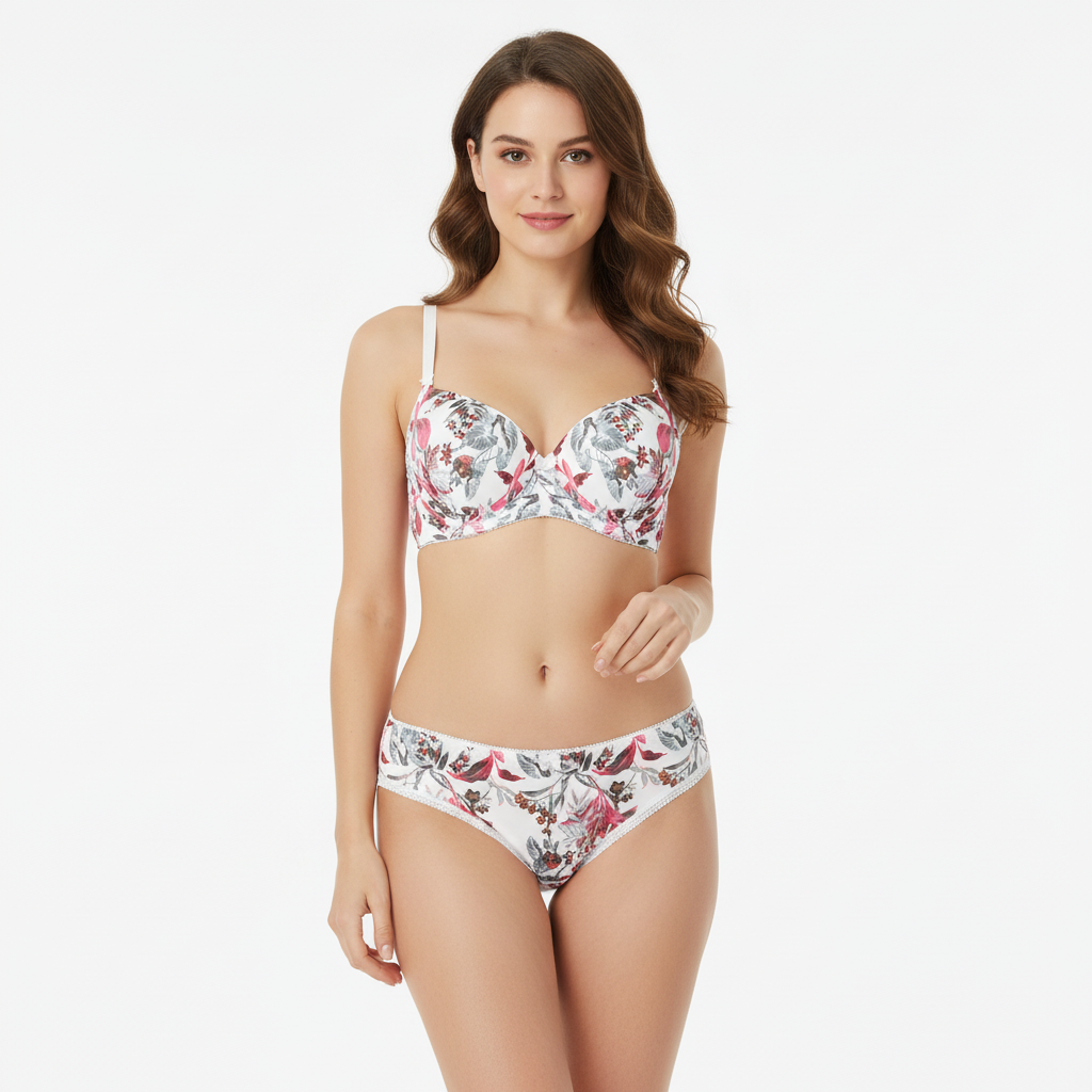 Belleza Lingerie Printed Padded Bra Set - A2134