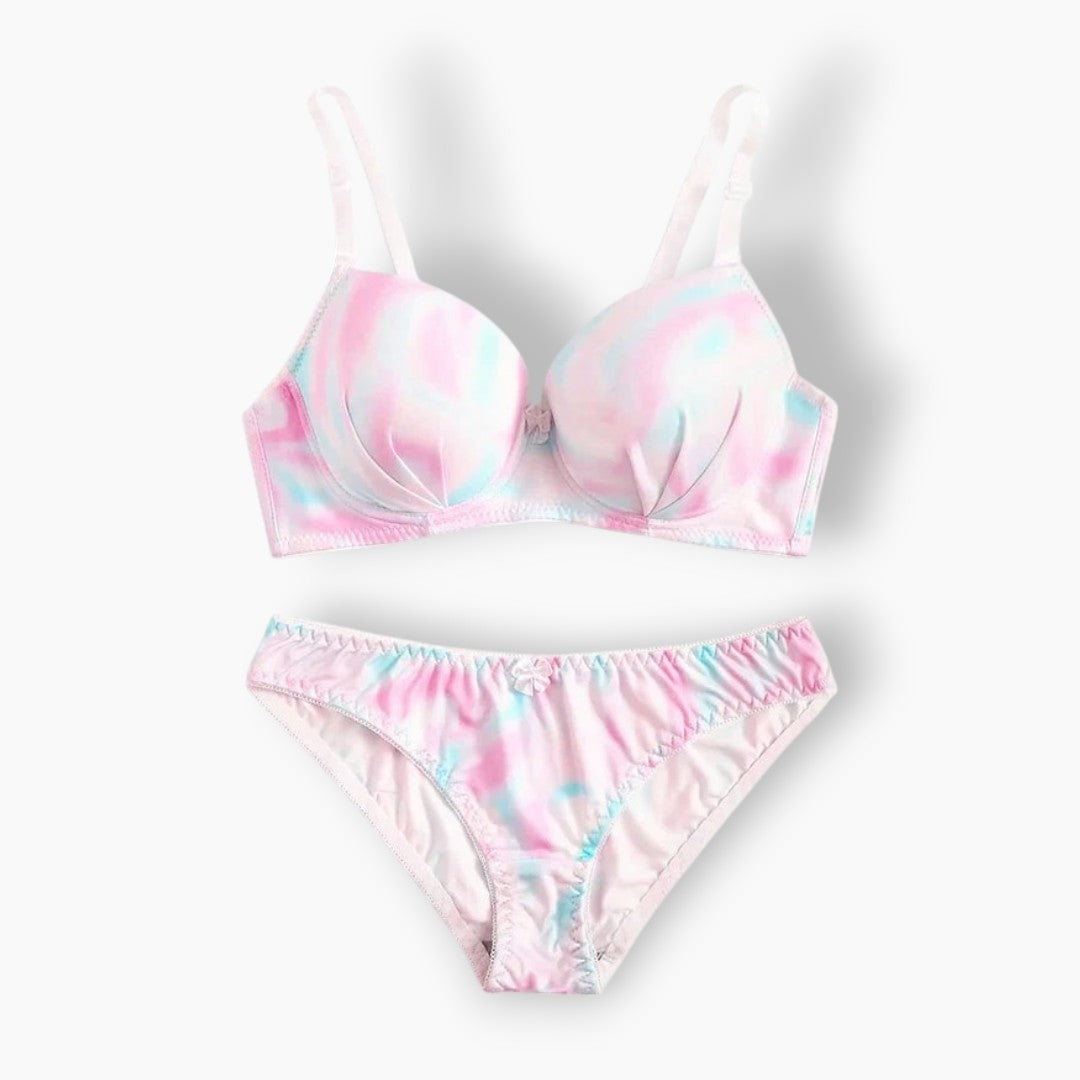 Printed Padded Bra Set - A2136