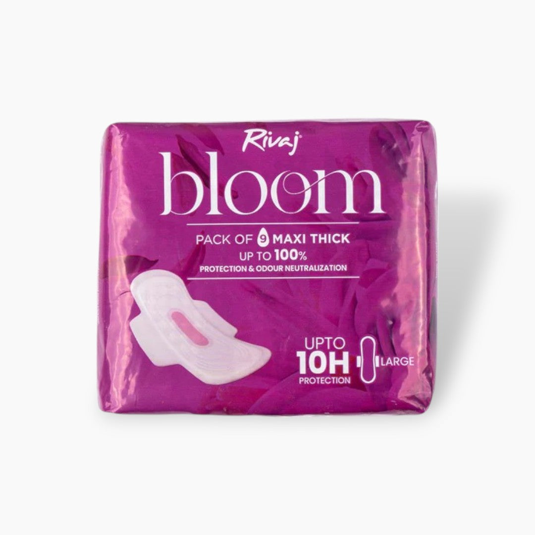 Rivaj Maxi Thick Bloom Sanitary Pads (Large) 9 PCS
