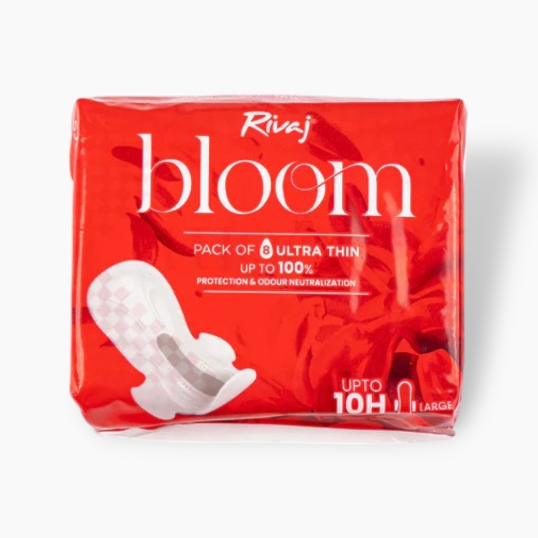 Rivaj Ultra Thin Bloom Sanitary Pads (Large) 8 PCS