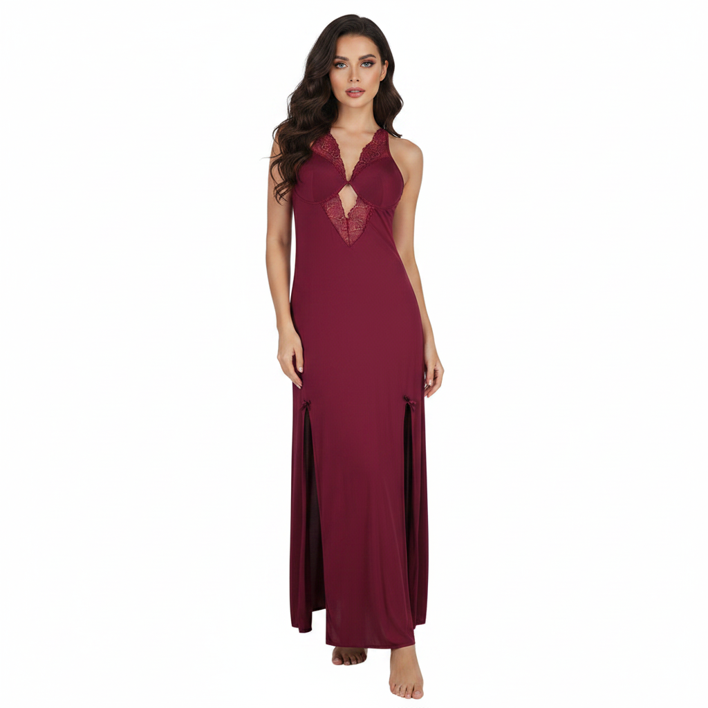 SARI NIGHTY SINGLE LONG LNG5-4370 MAROON L
