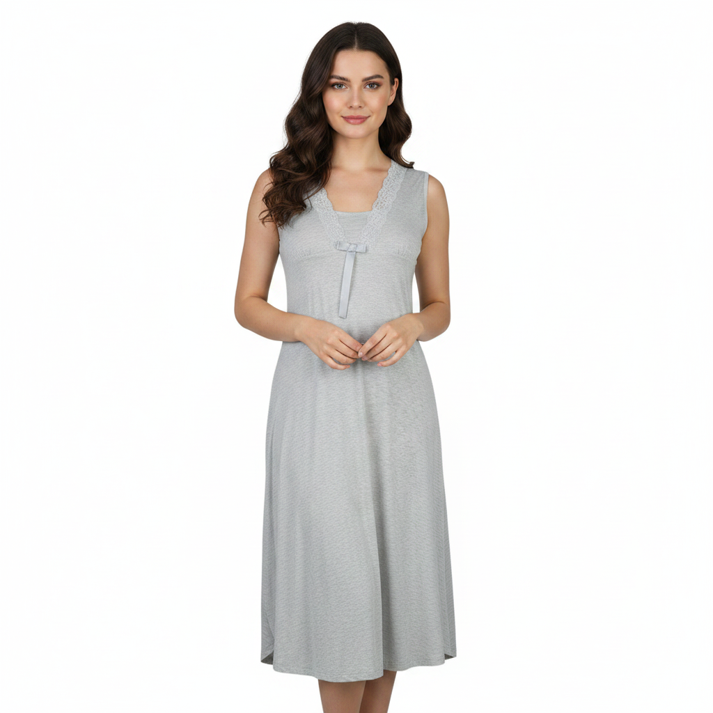 SARI NIGHTY SINGLE MIDI LNG5-4367 GREY FREE
