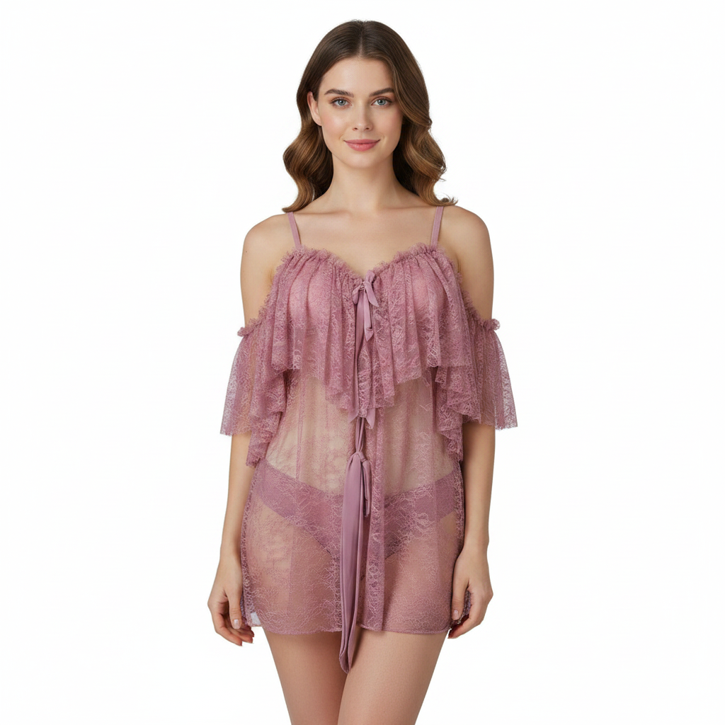 SARI NIGHTY SINGLE SHORT LNG5-4390 PINK L
