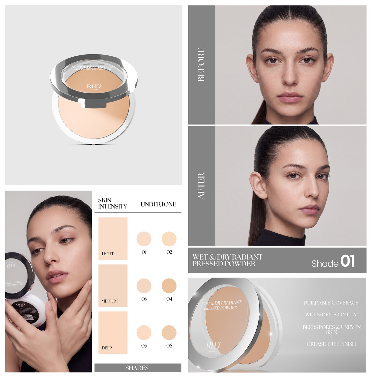Wet and Dry Radiant Pressed Powder - RHD