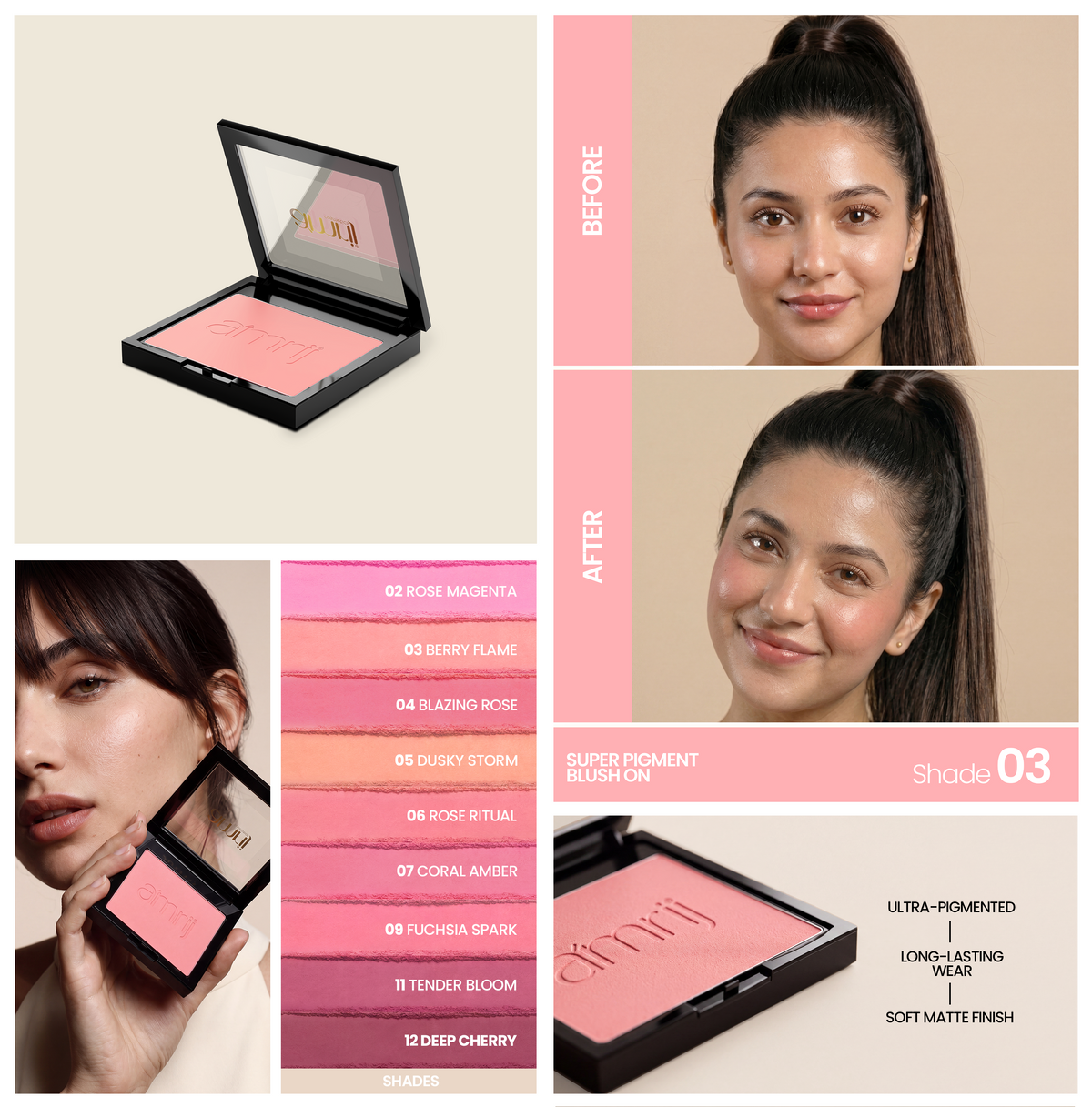 Amrij SUPER PIGMENT BLUSH ON