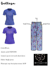 Belleza Lingerie  Crew Neck C/Jersey Pajama Set  0098-Multi
