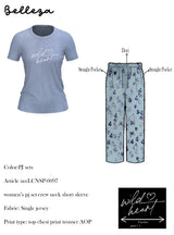 Belleza Lingerie Crew Neck C/Jersey Pajama Set  0097 Multi