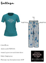 Belleza Lingerie Crew Neck C/Jersey Pajama Set  0101-Multi