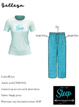 Belleza Lingerie Crew Neck C/Jersey Pajama Set  0104-Multi