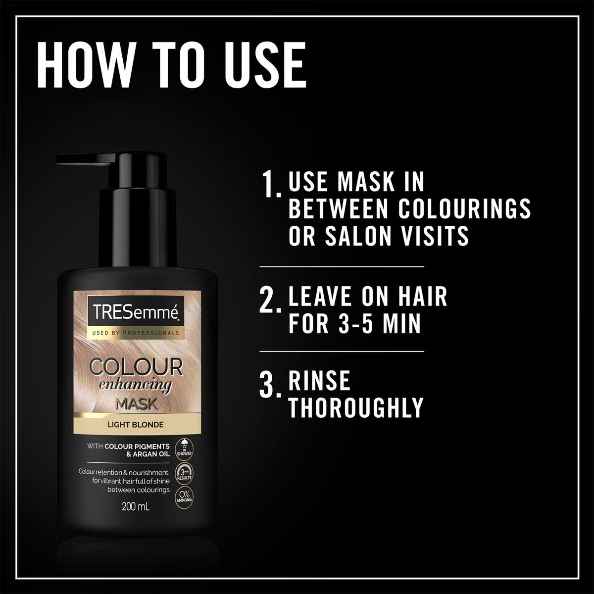 Tresemme  Ash Blonde  Pump Colour Enhancing Hair Mask 200ml